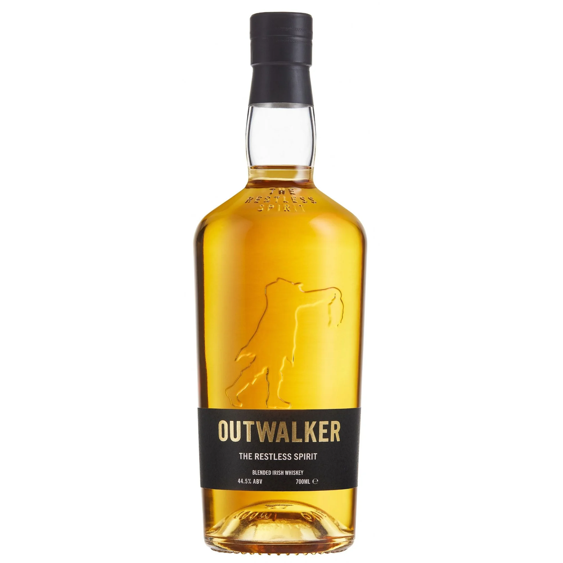Outwalker whiskey bottle on a white background